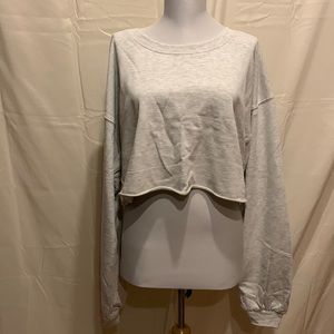 Cropped boxy long sleeve sweatshirt